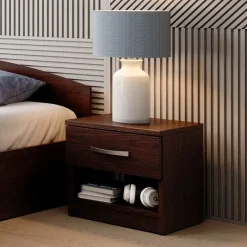 Garnero Arredamenti Comodino 40x40h cm 1 cassetto Tropea-Roma-Sorrento Wengè Sale