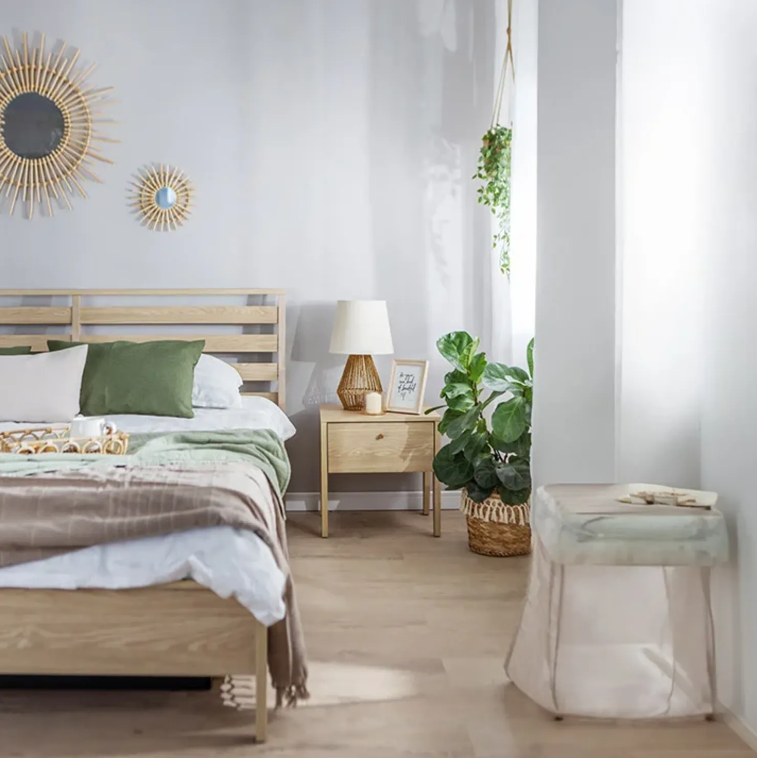 Garnero Arredamenti Comodino 45x46h cm 1 cassetto USB C rovere Noor