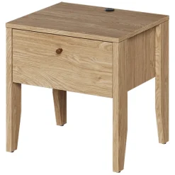 Garnero Arredamenti Comodino 45x46h cm 1 cassetto USB C rovere Noor