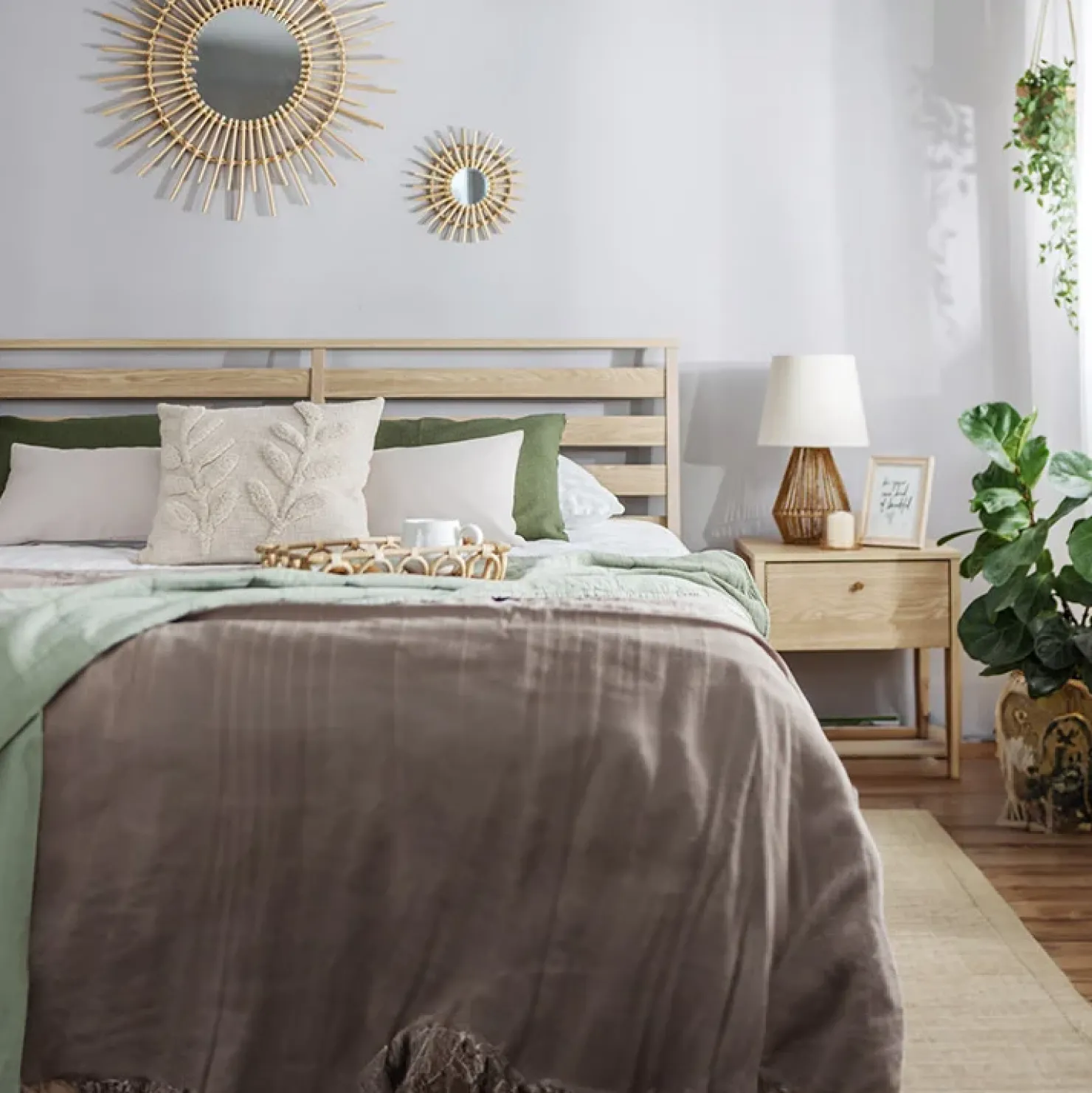 Garnero Arredamenti Comodino 45x46h cm 1 cassetto USB C rovere Noor