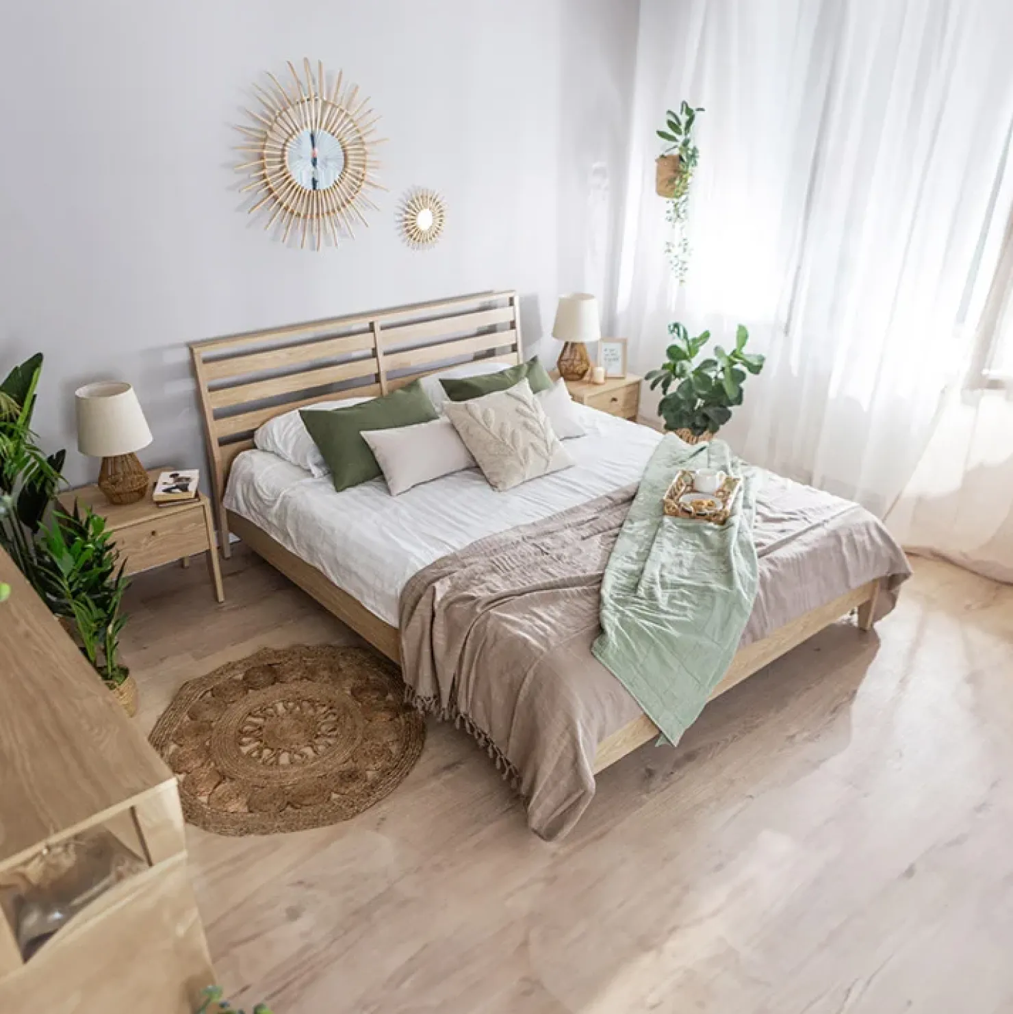 Garnero Arredamenti Comodino 45x46h cm 1 cassetto USB C rovere Noor