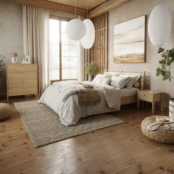 Garnero Arredamenti Comodino 45x46h cm 1 cassetto USB C rovere Noor