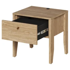Garnero Arredamenti Comodino 45x46h cm 1 cassetto USB C rovere Noor
