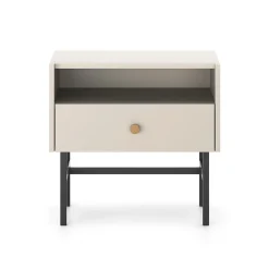 Garnero Arredamenti Comodino 55x52h cm 1 cassetto moderno Eterna Beige Sale