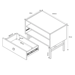 Garnero Arredamenti Comodino 55x52h cm 1 cassetto moderno Eterna Beige Sale