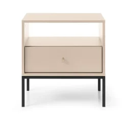 Garnero Arredamenti Comodino 54x56h cm 1 cassetto moderno Glory Beige New