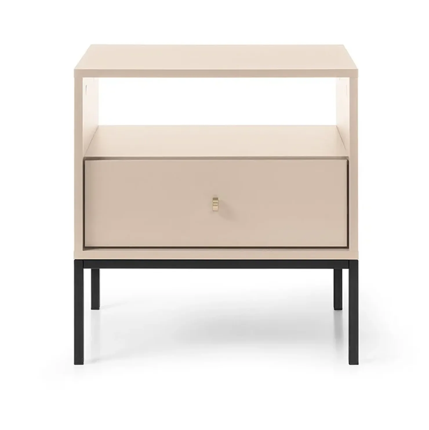 Garnero Arredamenti Comodino 54x56h cm 1 cassetto moderno Glory Beige New