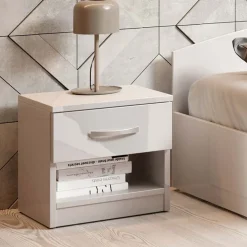 Garnero Arredamenti Comodino 40x40h cm 1 cassetto Tropea-Roma-Sorrento Bianco Lucido Online