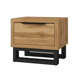Garnero Arredamenti Comodino 55x49h cm 1 cassetto rovere Petra Outlet