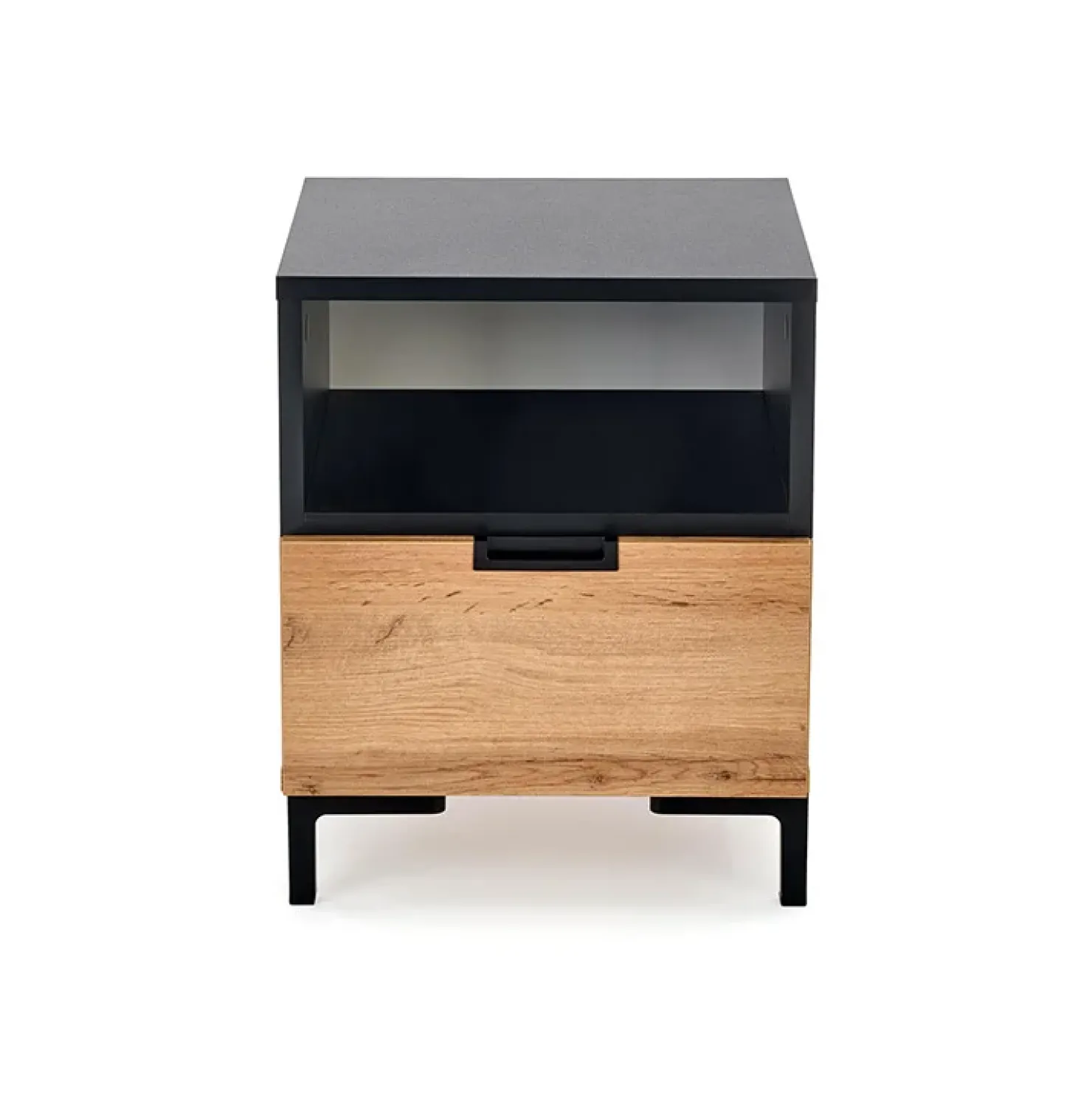 Garnero Arredamenti Comodino 40x52h cm 1 cassetto moderno rovere nero Ankara New