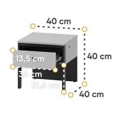 Garnero Arredamenti Comodino 40x40h cm 1 cassetto con LED grigio nero Luna Sale