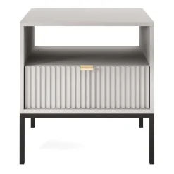 Garnero Arredamenti Comodino 54x56h cm 1 cassetto moderno Alisa Grigio Best