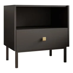 Garnero Arredamenti Comodino 55x56h cm 1 vano 1 cassetto Giuggiola Nero Opaco Sale