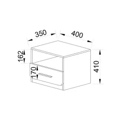 Garnero Arredamenti Comodino 40x41h cm con cassetto bianco rustico Zadar Outlet