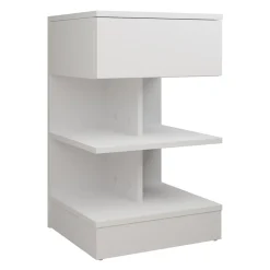 Garnero Arredamenti Comodino 39x65h cm con cassetto moderno bianco Clelia