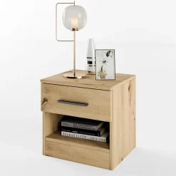 Garnero Arredamenti Comodino 40x41h cm con cassetto moderno Selvaggia Rovere Rustico Best
