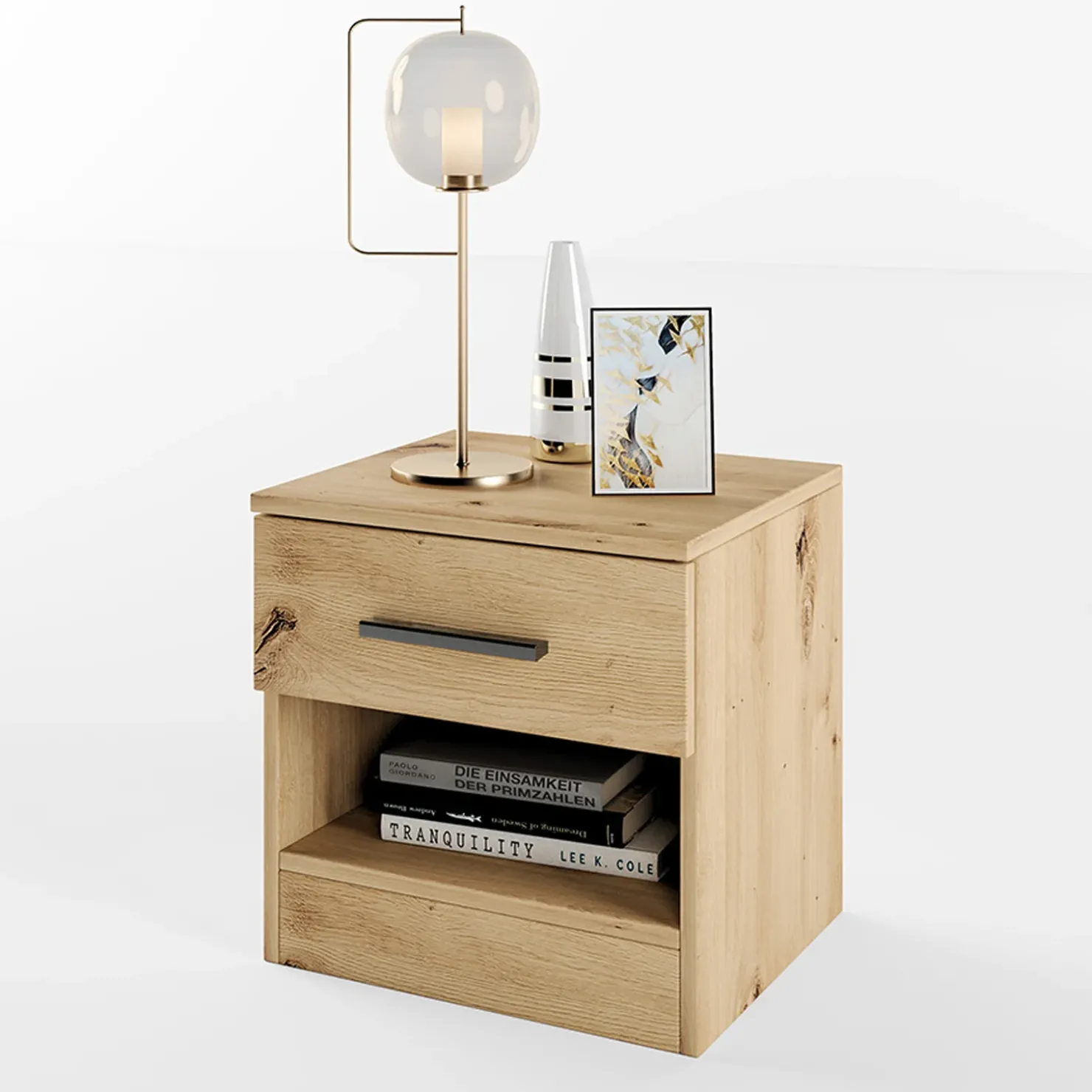 Garnero Arredamenti Comodino 40x41h cm con cassetto moderno Selvaggia Rovere Rustico Best