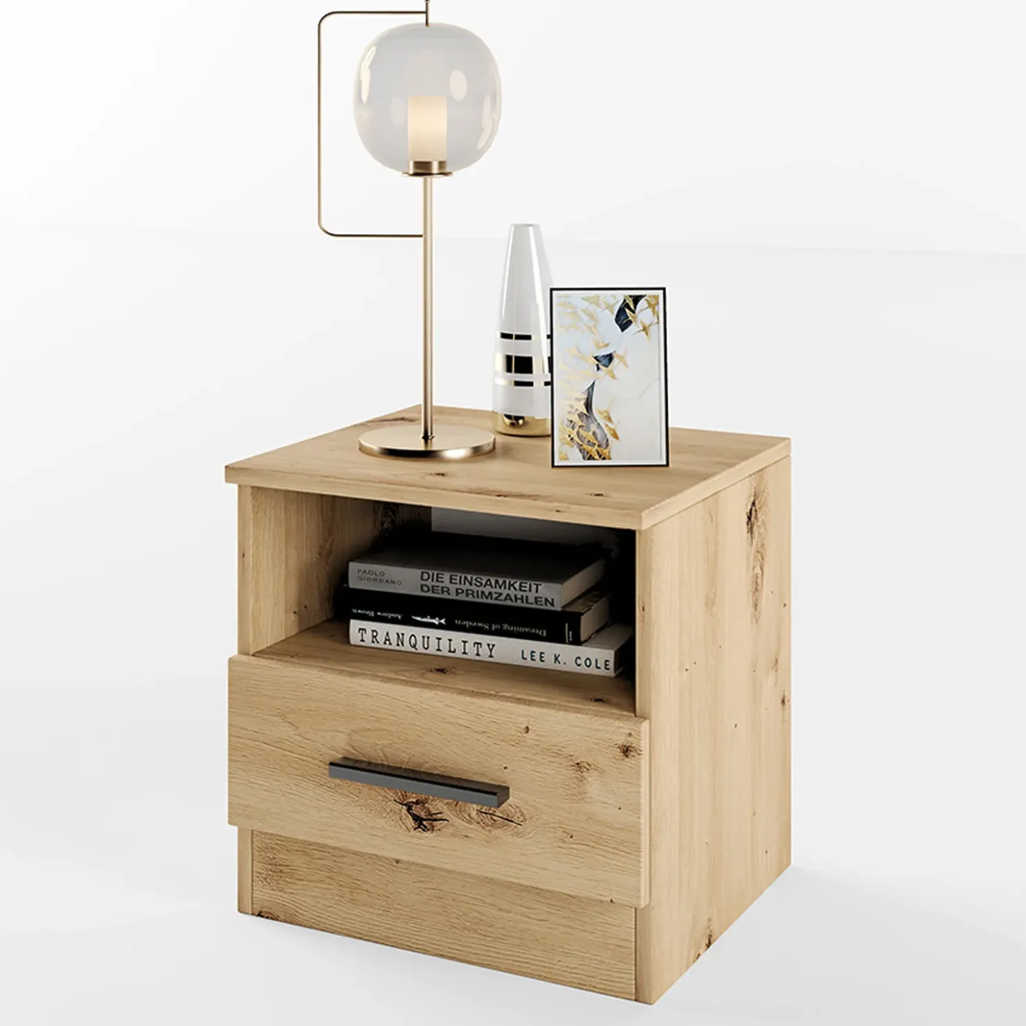 Garnero Arredamenti Comodino 40x41h cm con cassetto moderno Selvaggia Rovere Rustico Best