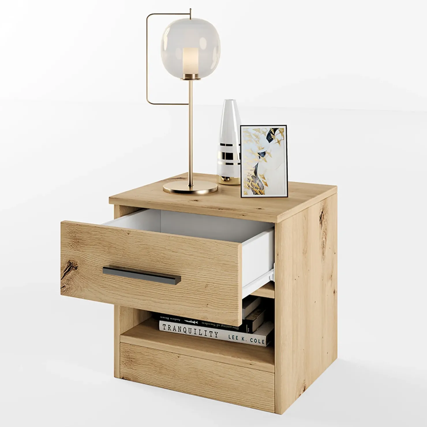 Garnero Arredamenti Comodino 40x41h cm con cassetto moderno Selvaggia Rovere Rustico Best