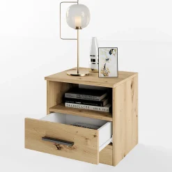 Garnero Arredamenti Comodino 40x41h cm con cassetto moderno Selvaggia Rovere Rustico Best