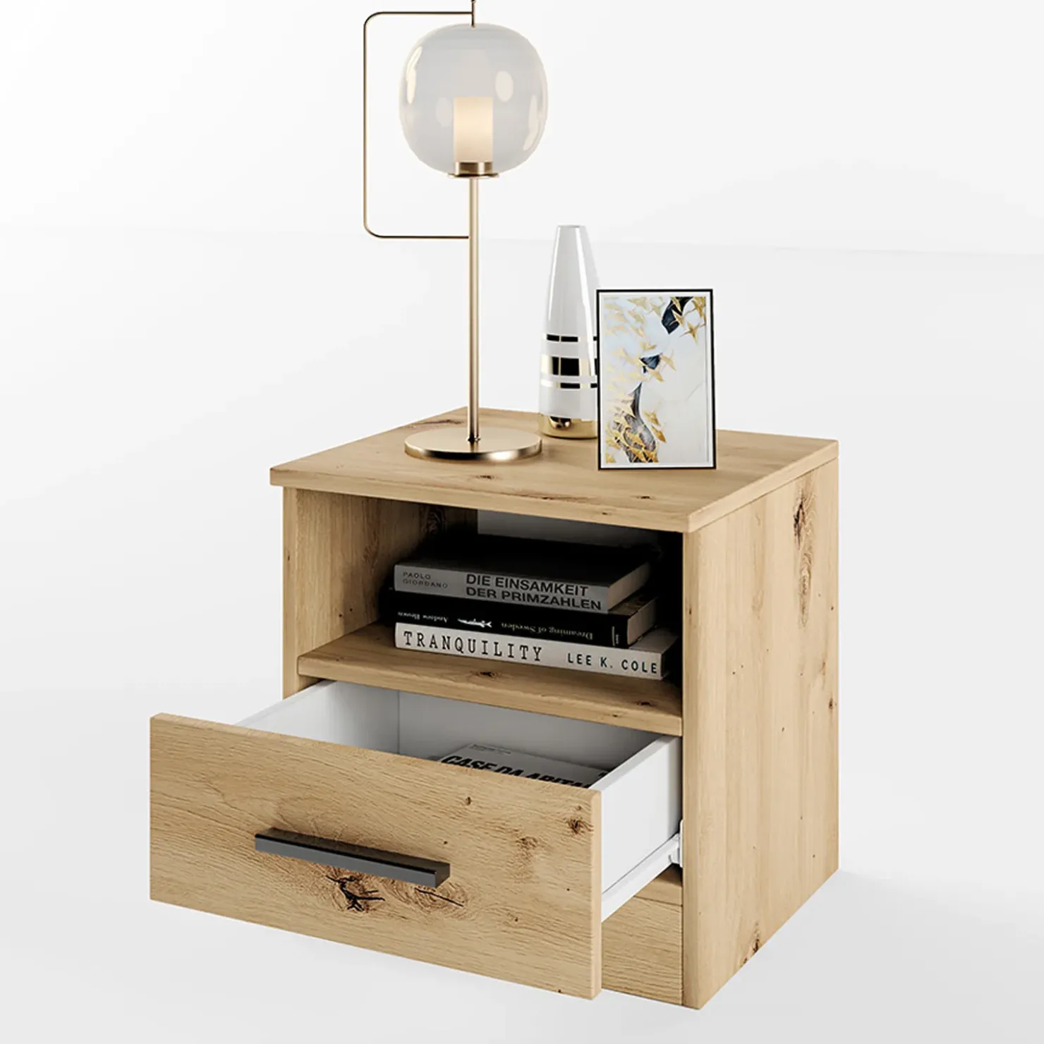 Garnero Arredamenti Comodino 40x41h cm con cassetto moderno Selvaggia Rovere Rustico Best