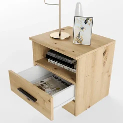 Garnero Arredamenti Comodino 40x41h cm con cassetto moderno Selvaggia Rovere Rustico Best