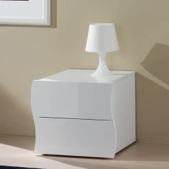 Garnero Arredamenti Comodino 50x42h cm design bianco lucido Sea Gihome® New