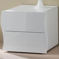 Garnero Arredamenti Comodino 50x42h cm design bianco lucido Sea Gihome® New