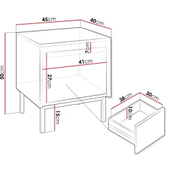 Garnero Arredamenti Comodino 45x50h cm design cannettato bianco Strike Bianco Opaco Discount