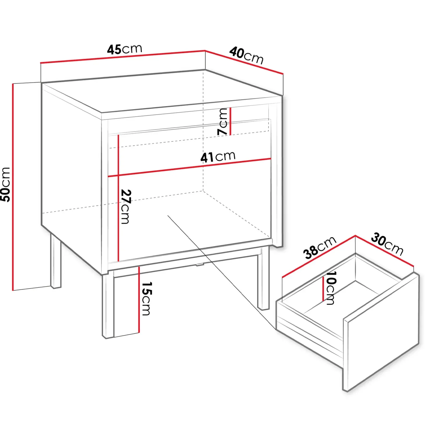 Garnero Arredamenti Comodino 45x50h cm design cannettato bianco Strike Bianco Opaco Discount