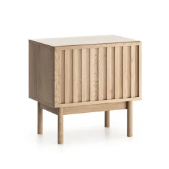 Garnero Arredamenti Comodino 53x53h cm design cannettato rovere Colby Sale