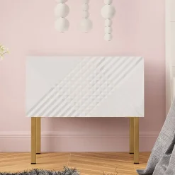 Garnero Arredamenti Comodino 50x46h cm design moderno bianco lucido Marisa Clearance