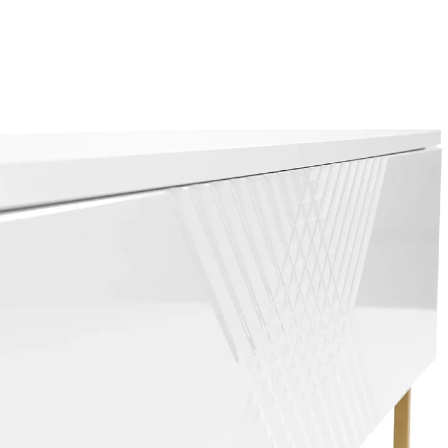 Garnero Arredamenti Comodino 50x46h cm design moderno bianco lucido Marisa Clearance