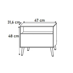 Garnero Arredamenti Comodino 47x48h cm moderno cannettato bianco Celestia Bianco Opaco New