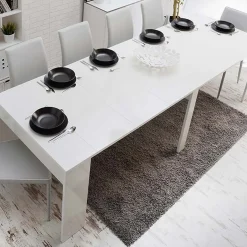 Garnero Arredamenti Consolle 50/302cm allungabile bianco opaco Diadema Gihome® New