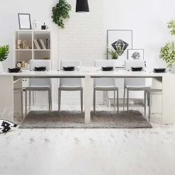 Garnero Arredamenti Consolle 50/302cm allungabile bianco opaco Diadema Gihome® New