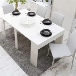 Garnero Arredamenti Consolle 50/302cm allungabile bianco opaco Diadema Gihome® New