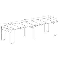 Garnero Arredamenti Consolle 50/302cm allungabile bianco opaco Diadema Gihome® New