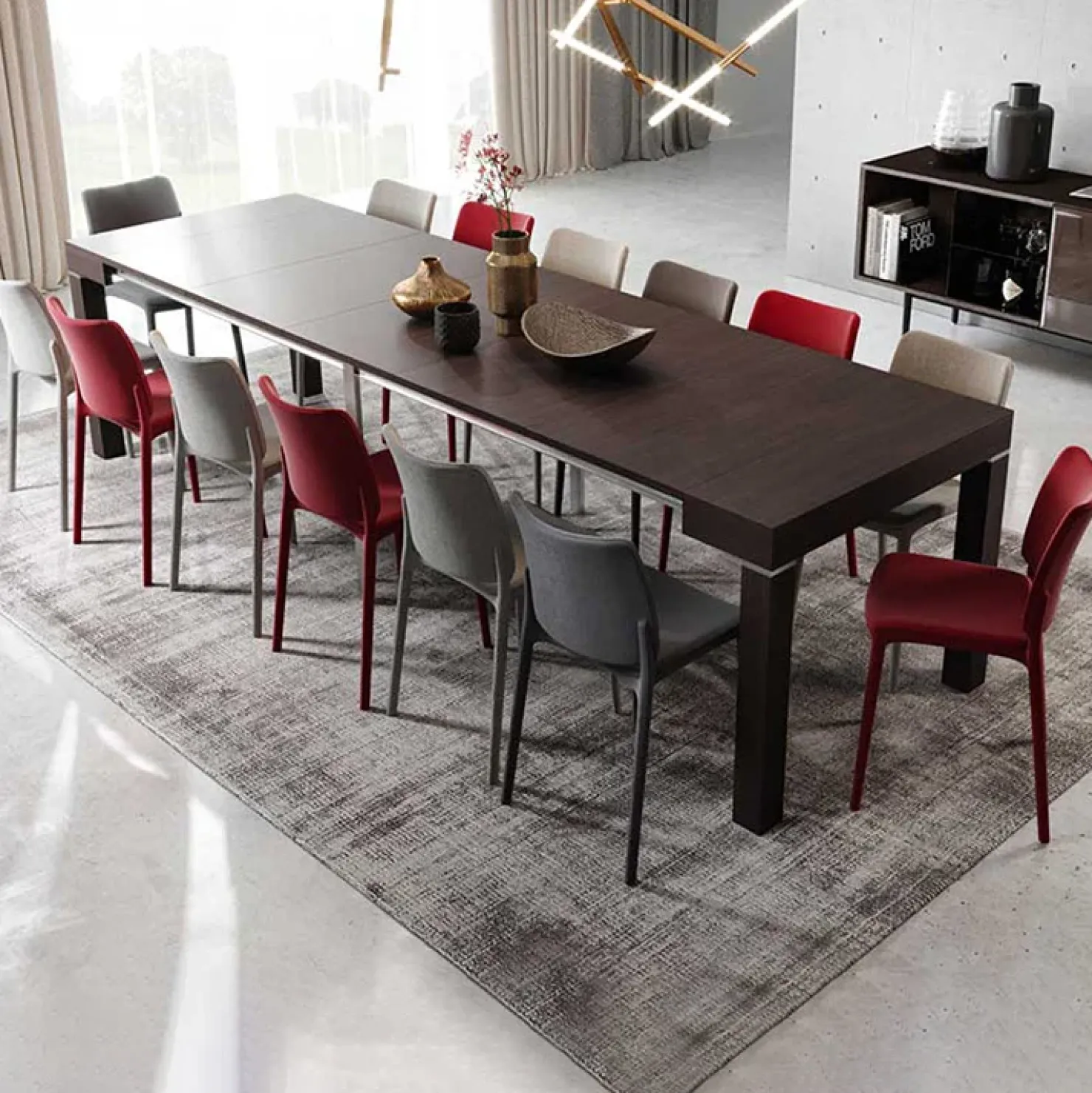 Garnero Arredamenti Consolle 50/300cm allungabile moderno wengé Pandora 110 Gihome® Noce Discount