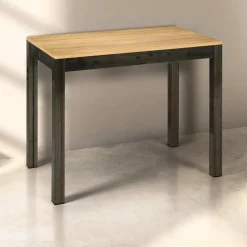 Garnero Arredamenti Consolle 50/300cm allungabile rovere metallo Edison Gihome® Rovere - Nero