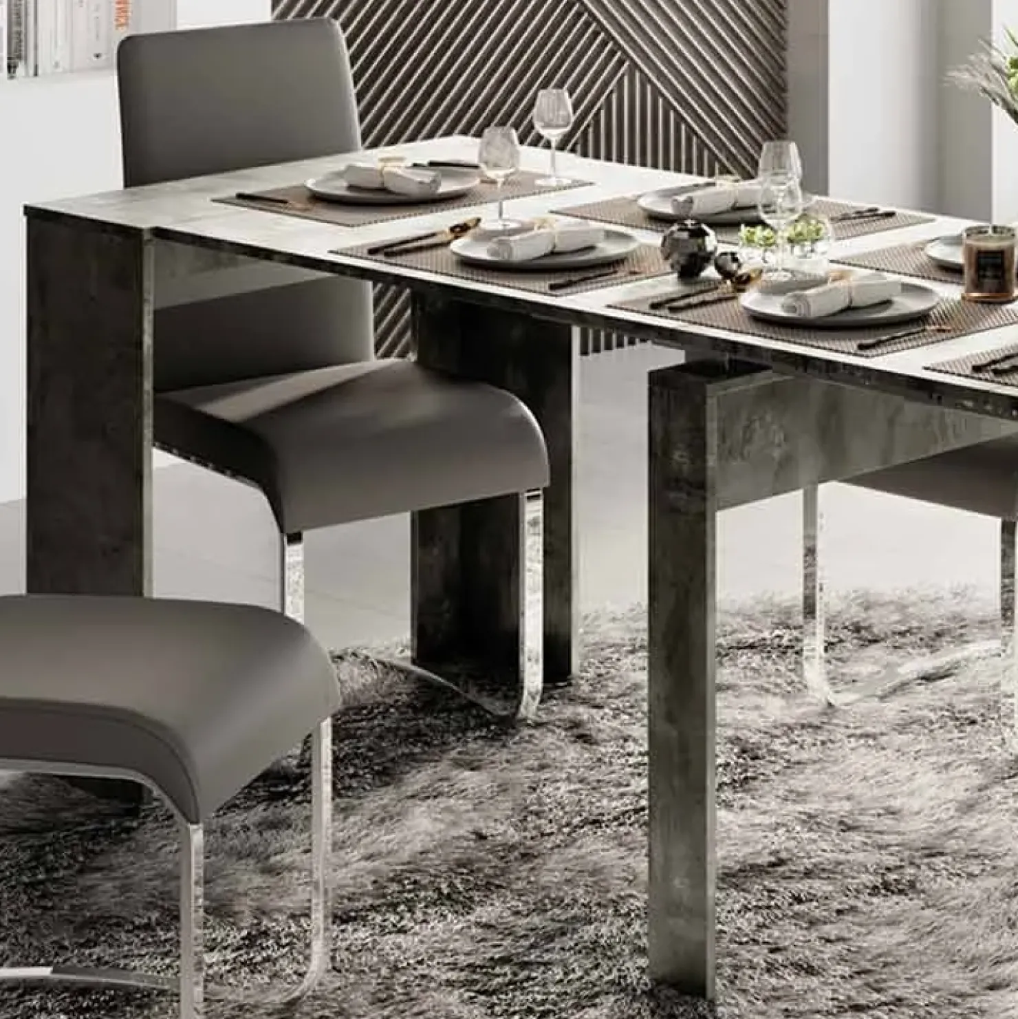 Garnero Arredamenti Consolle 54/252cm tavolo allungabile moderno ossido nobilitato Senigallia Online