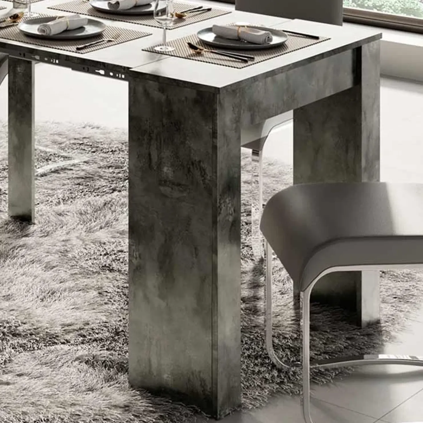 Garnero Arredamenti Consolle 54/252cm tavolo allungabile moderno ossido nobilitato Senigallia Online