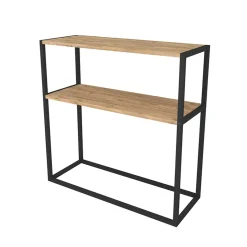 Garnero Arredamenti Consolle ingresso 2 ripiani industrial 90x90cm metallo rovere Basilan Hot