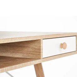 Garnero Arredamenti Consolle ingresso scrivania 1 cassetto 120x75cm rovere sonoma bianco Lavanda Hot