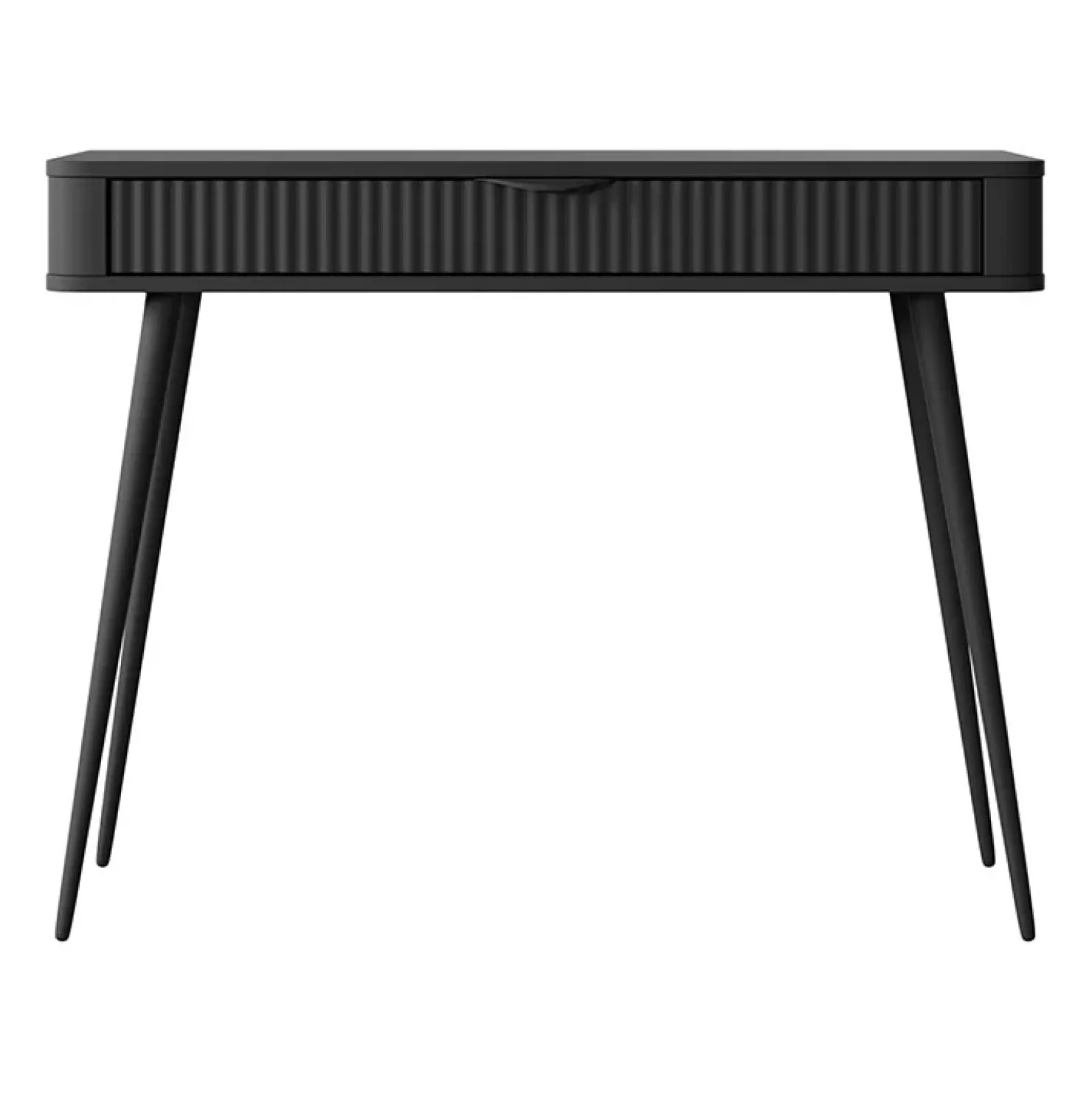 Garnero Arredamenti Consolle ingresso 100x78cm 1 cassetto cannettato Ramis Nero Opaco Outlet