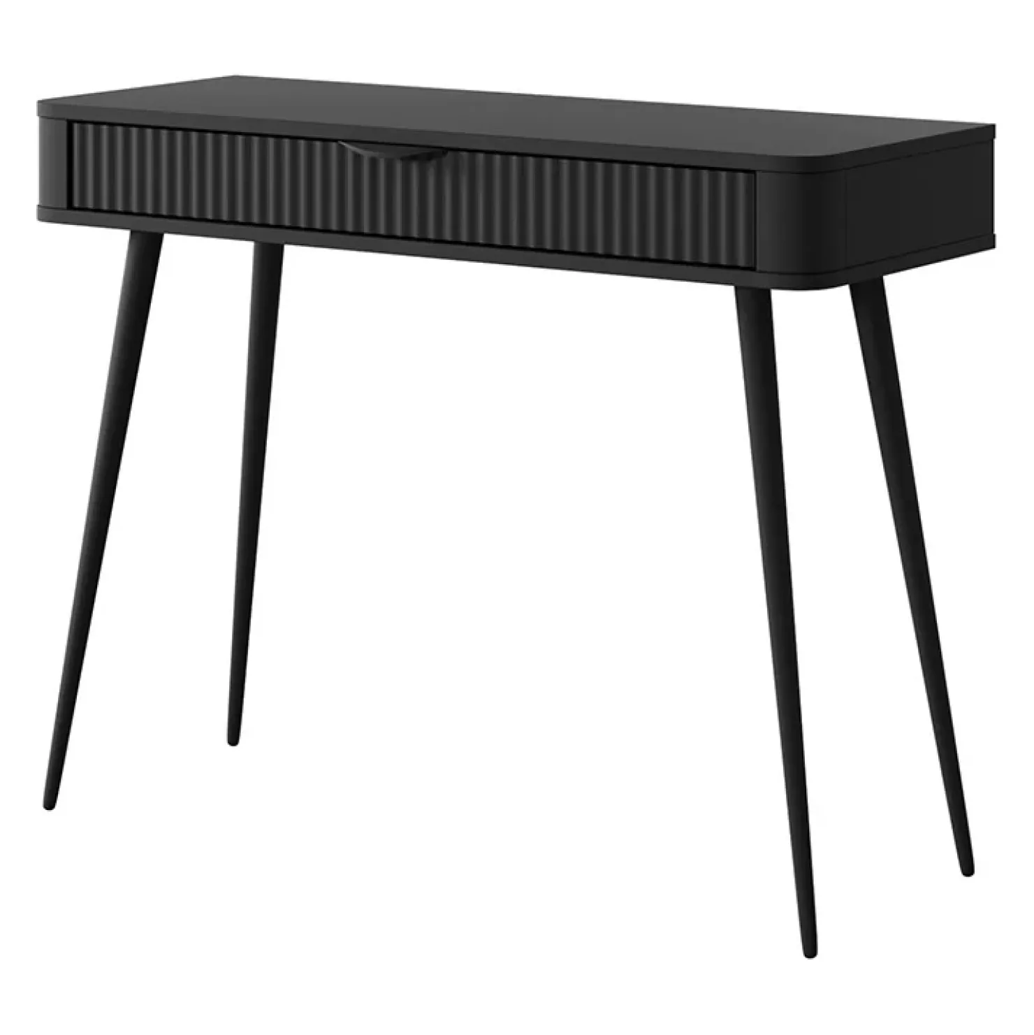 Garnero Arredamenti Consolle ingresso 100x78cm 1 cassetto cannettato Ramis Nero Opaco Outlet