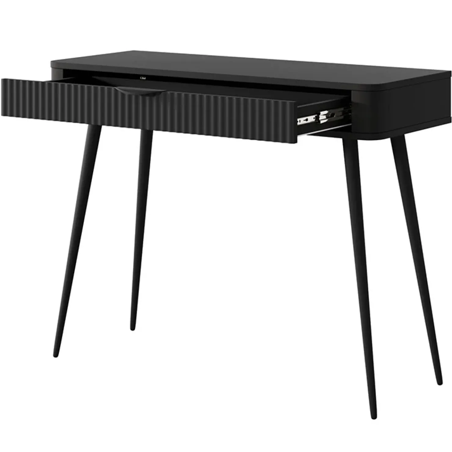 Garnero Arredamenti Consolle ingresso 100x78cm 1 cassetto cannettato Ramis Nero Opaco Outlet