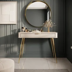 Garnero Arredamenti Consolle ingresso 100x78cm 1 cassetto cannettato Ramis Beige