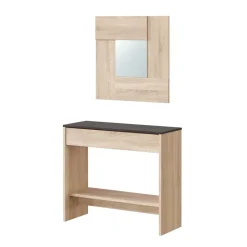 Garnero Arredamenti Consolle ingresso 32x79cm con specchio rovere ossido Nelson Outlet