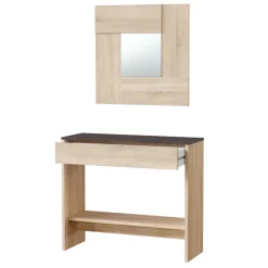 Garnero Arredamenti Consolle ingresso 32x79cm con specchio rovere ossido Nelson Outlet